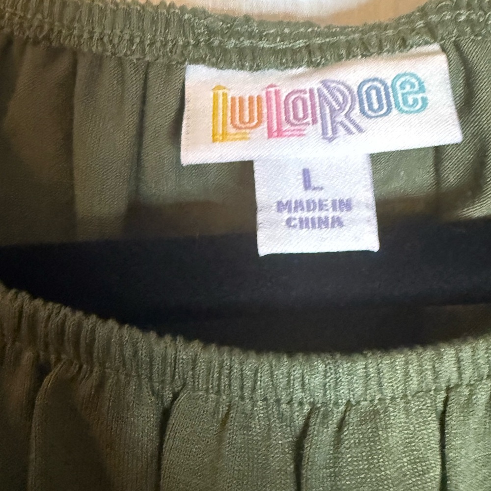 LuLaRoe Olive Green Stasha Top - Picture 3 of 4